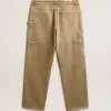 Pantaloni da uomo in cotone effetto consumato Pantaloni da uomo in cotone effetto consumato