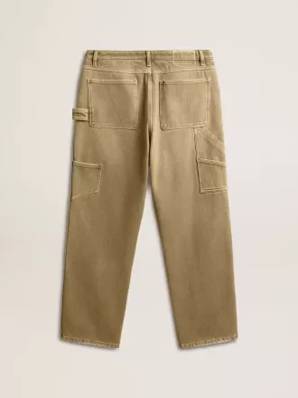 Pantaloni da uomo in cotone effetto consumato Pantaloni da uomo in cotone effetto consumato