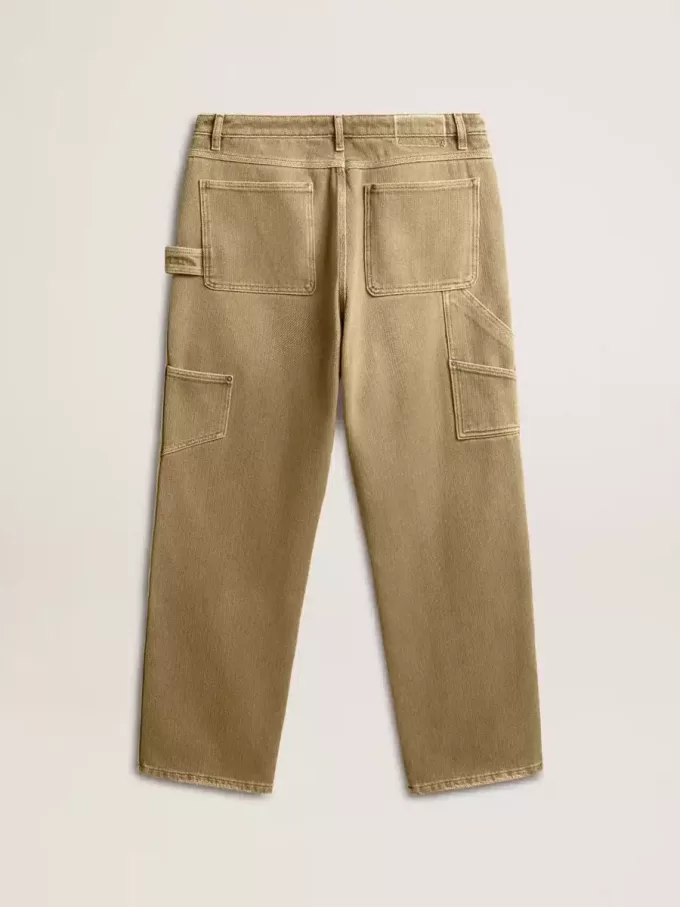 Pantaloni da uomo in cotone effetto consumato Pantaloni da uomo in cotone effetto consumato