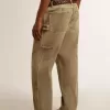 Pantaloni da uomo in cotone effetto consumato Pantaloni da uomo in cotone effetto consumato