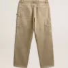 Pantaloni da uomo in cotone effetto consumato Pantaloni da uomo in cotone effetto consumato