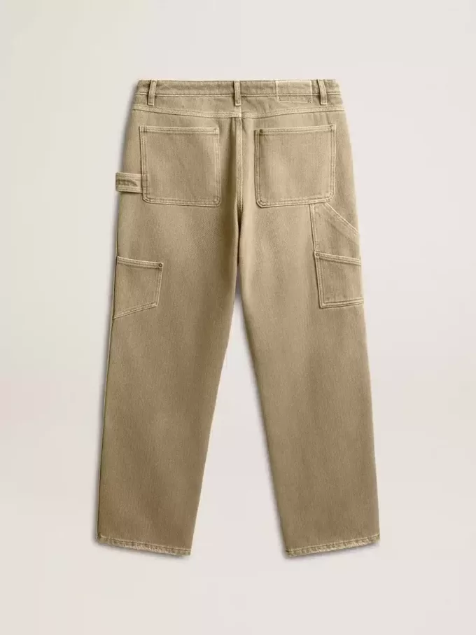Pantaloni da uomo in cotone effetto consumato Pantaloni da uomo in cotone effetto consumato