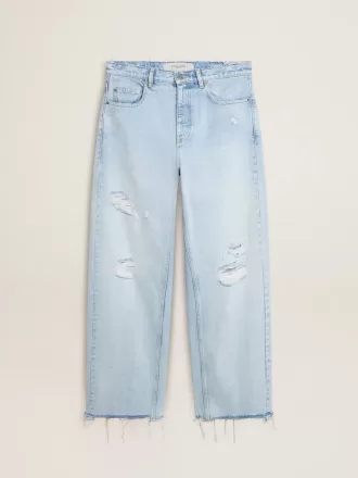 Pantaloni da uomo in denim effetto vissuto