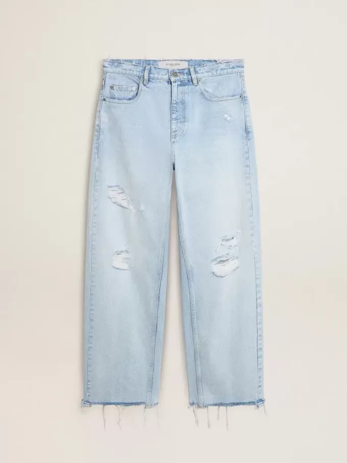 Pantaloni da uomo in denim effetto vissuto Pantaloni da uomo in denim effetto vissuto