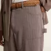 Pantaloni da uomo in misto lana con micro motivo a chevron marrone chiaro