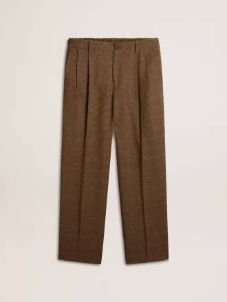 Pantaloni da uomo in pied-de-poule tricolore
