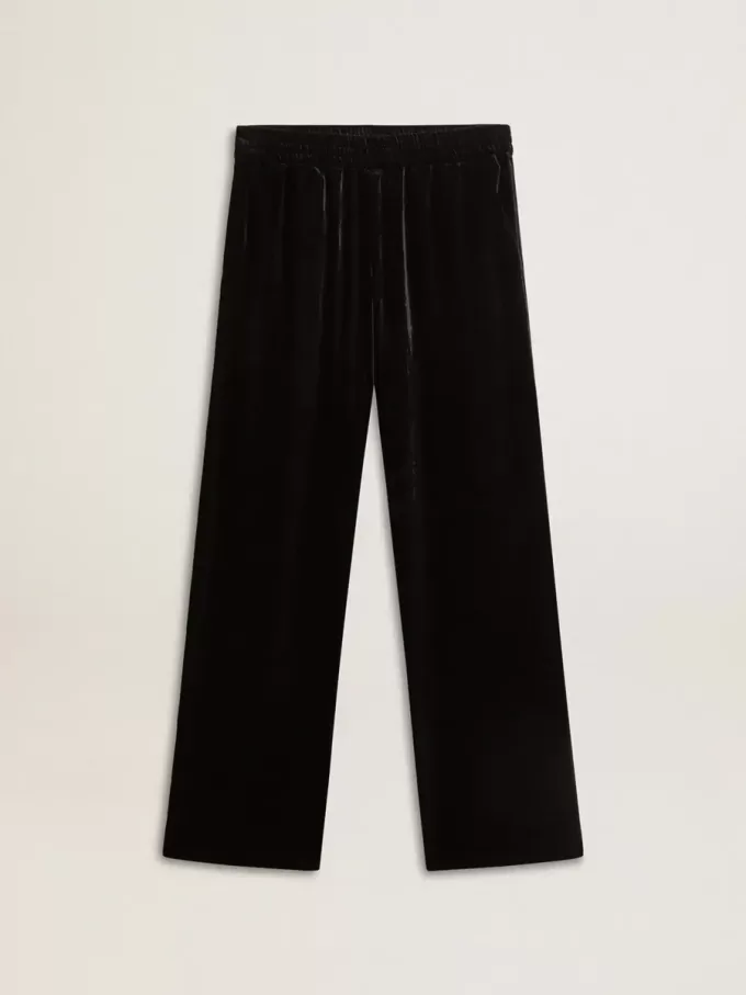 Pantaloni da uomo neri effetto velluto Pantaloni da uomo neri effetto velluto