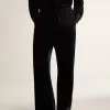 Pantaloni da uomo neri effetto velluto Pantaloni da uomo neri effetto velluto