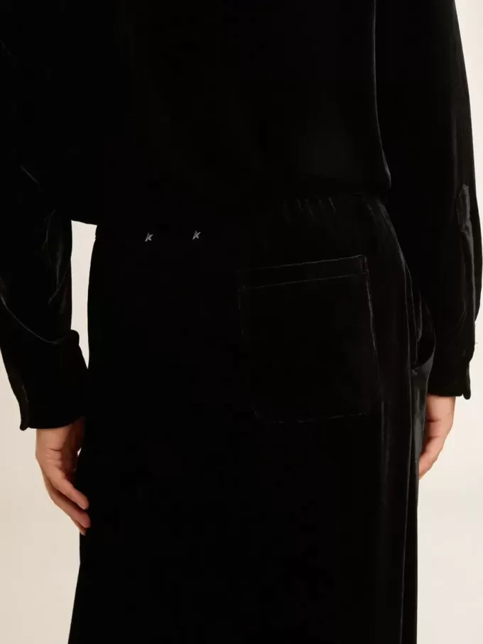 Pantaloni da uomo neri effetto velluto Pantaloni da uomo neri effetto velluto