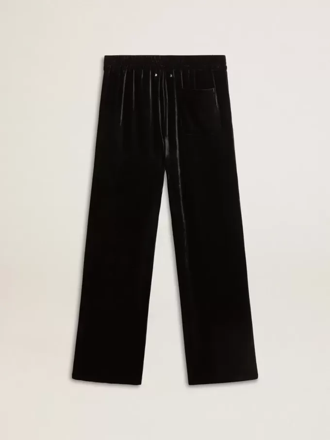 Pantaloni da uomo neri effetto velluto Pantaloni da uomo neri effetto velluto