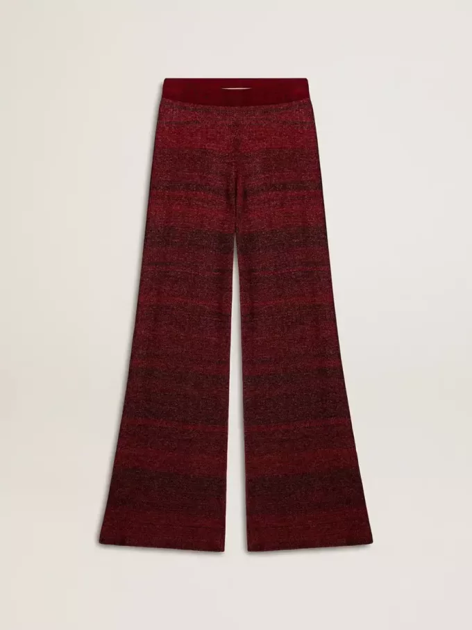 Pantaloni in cotone a righe irregolari Pantaloni in cotone a righe irregolari