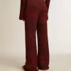 Pantaloni in cotone a righe irregolari Pantaloni in cotone a righe irregolari