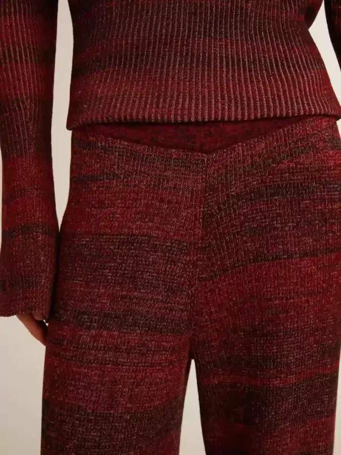 Pantaloni in cotone a righe irregolari Pantaloni in cotone a righe irregolari