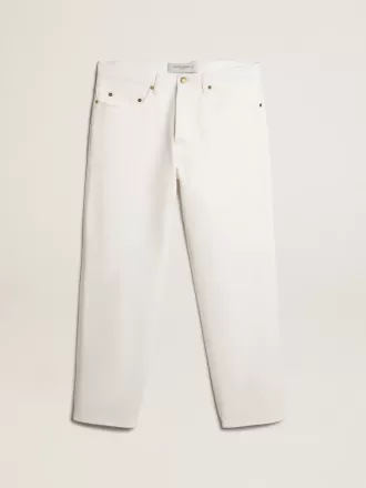 Pantaloni in denim bianco da uomo