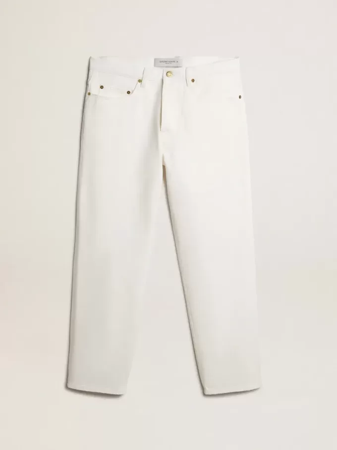 Pantaloni in denim bianco da uomo