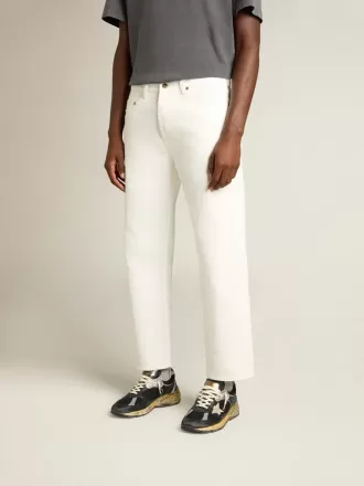 Pantaloni in denim bianco da uomo