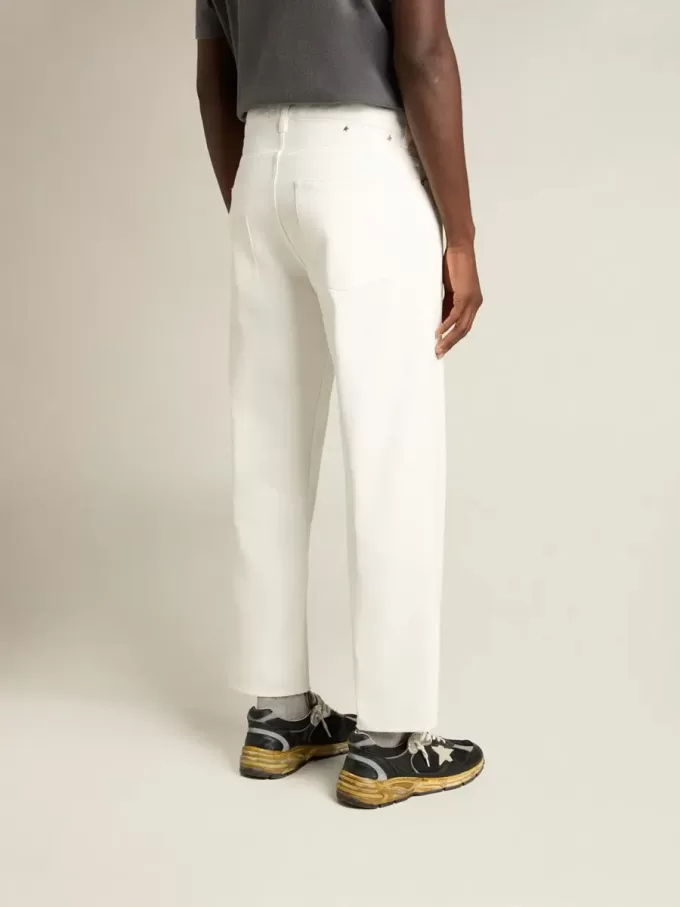 Pantaloni in denim bianco da uomo