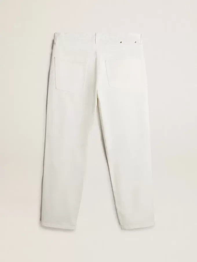 Pantaloni in denim bianco da uomo