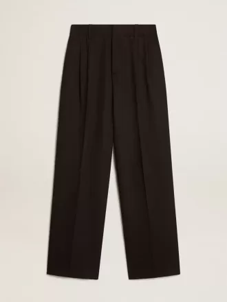 Pantaloni in misto lana e viscosa neri