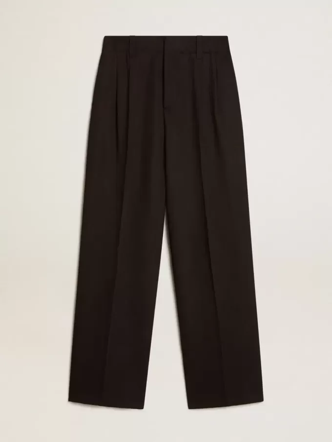 Pantaloni in misto lana e viscosa neri Pantaloni in misto lana e viscosa neri