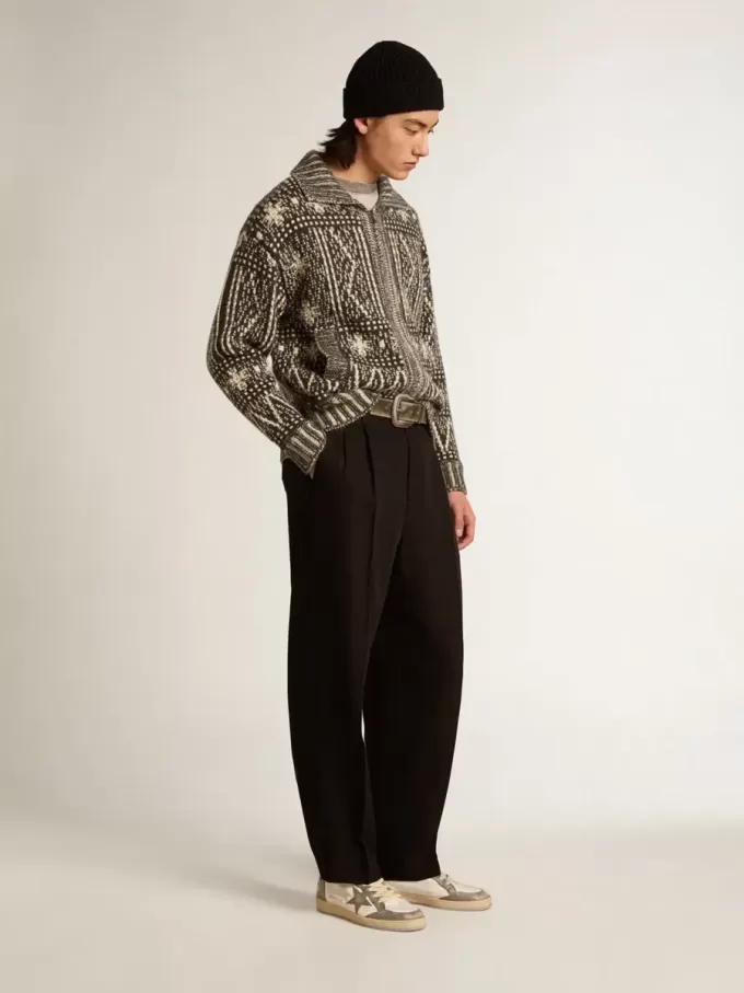 Pantaloni in misto lana e viscosa neri Pantaloni in misto lana e viscosa neri