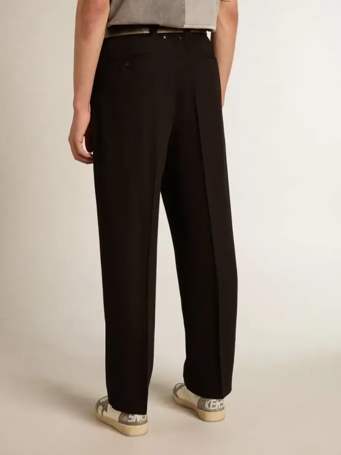 Pantaloni in misto lana e viscosa neri Pantaloni in misto lana e viscosa neri