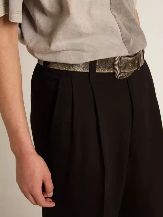 Pantaloni in misto lana e viscosa neri Pantaloni in misto lana e viscosa neri