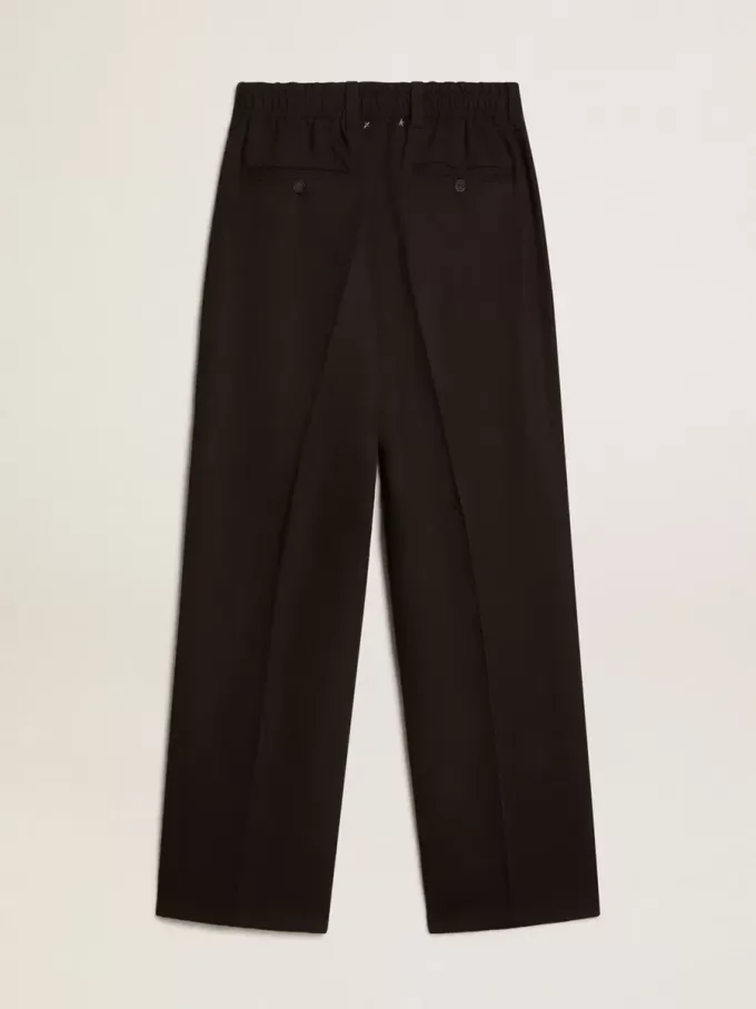 Pantaloni in misto lana e viscosa neri Pantaloni in misto lana e viscosa neri