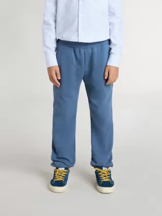 Pantaloni jogging blu da bambino con ricamo