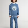 Pantaloni jogging blu da bambino con ricamo