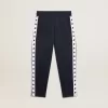 Pantaloni jogging blu scuro con striscia bianca e stelle a contrasto