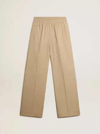 Pantaloni jogging da donna color sabbia