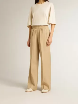 Pantaloni jogging da donna color sabbia