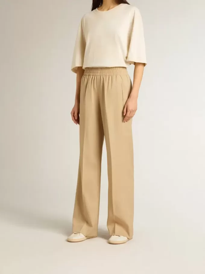Pantaloni jogging da donna color sabbia Pantaloni jogging da donna color sabbia
