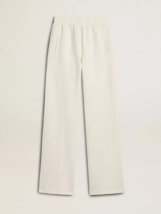 Pantaloni jogging da donna in cotone bianco Pantaloni jogging da donna in cotone bianco