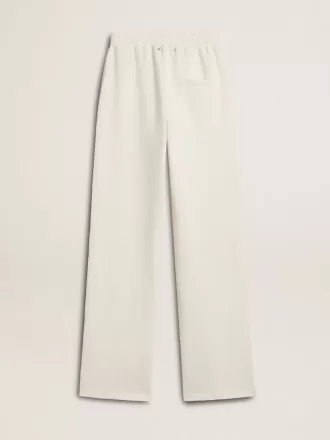 Pantaloni jogging da donna in cotone bianco