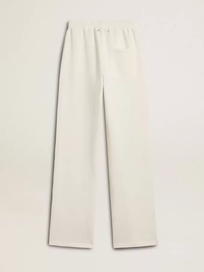 Pantaloni jogging da donna in cotone bianco Pantaloni jogging da donna in cotone bianco