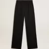Pantaloni jogging da donna in lana leggera nera Pantaloni jogging da donna in lana leggera nera