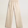 Pantaloni jogging da donna in seta e viscosa beige chiaro Pantaloni jogging da donna in seta e viscosa beige chiaro