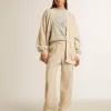 Pantaloni jogging da donna in seta e viscosa beige chiaro Pantaloni jogging da donna in seta e viscosa beige chiaro