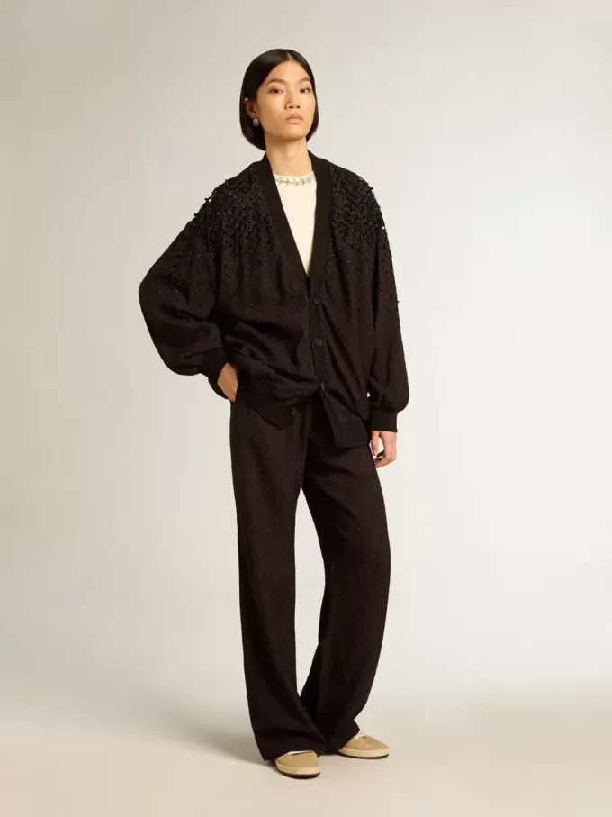 Pantaloni jogging da donna in viscosa neri Pantaloni jogging da donna in viscosa neri
