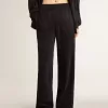 Pantaloni jogging da donna neri con stampa toile de jouy tono su tono