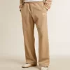 Pantaloni jogging da uomo beige chiaro con logo bianco