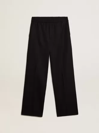 Pantaloni jogging da uomo in lana blu scuro