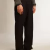 Pantaloni jogging da uomo in lana blu scuro