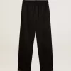 Pantaloni jogging da uomo in lana nera Pantaloni jogging da uomo in lana nera