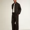 Pantaloni jogging da uomo in lana nera Pantaloni jogging da uomo in lana nera