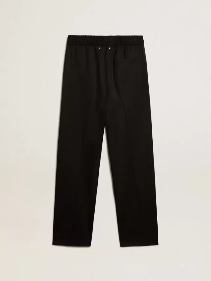Pantaloni jogging da uomo in lana nera Pantaloni jogging da uomo in lana nera