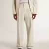 Pantaloni jogging da uomo in misto lana color cachi Pantaloni jogging da uomo in misto lana color cachi
