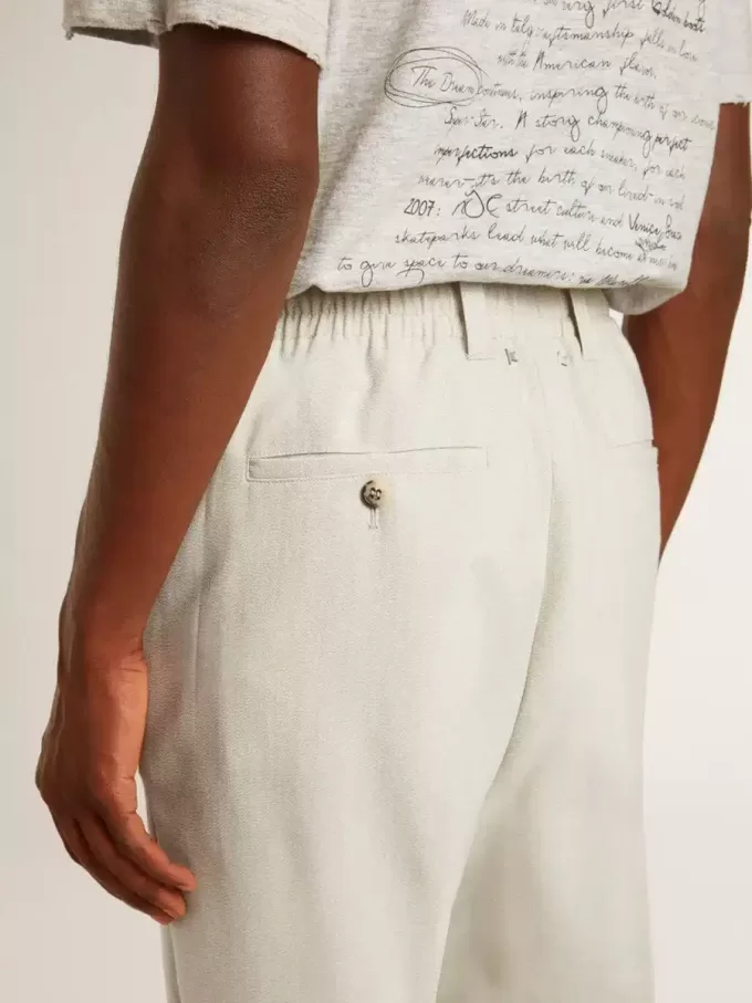 Pantaloni jogging da uomo in misto lana color cachi Pantaloni jogging da uomo in misto lana color cachi